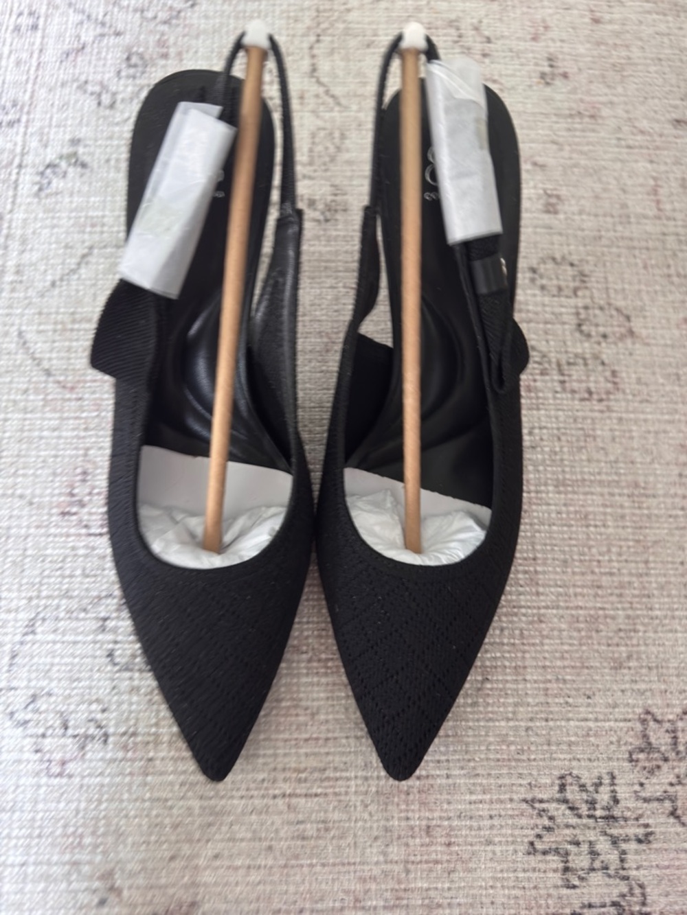 Cosy Island Chiara Boni Black Knit Pointed Slingback Heels - Picture 2 of 7